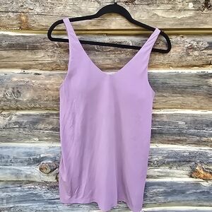 Athleta Mauve V-Neck Workout Tank Top With Built-In Bra, Size Small
